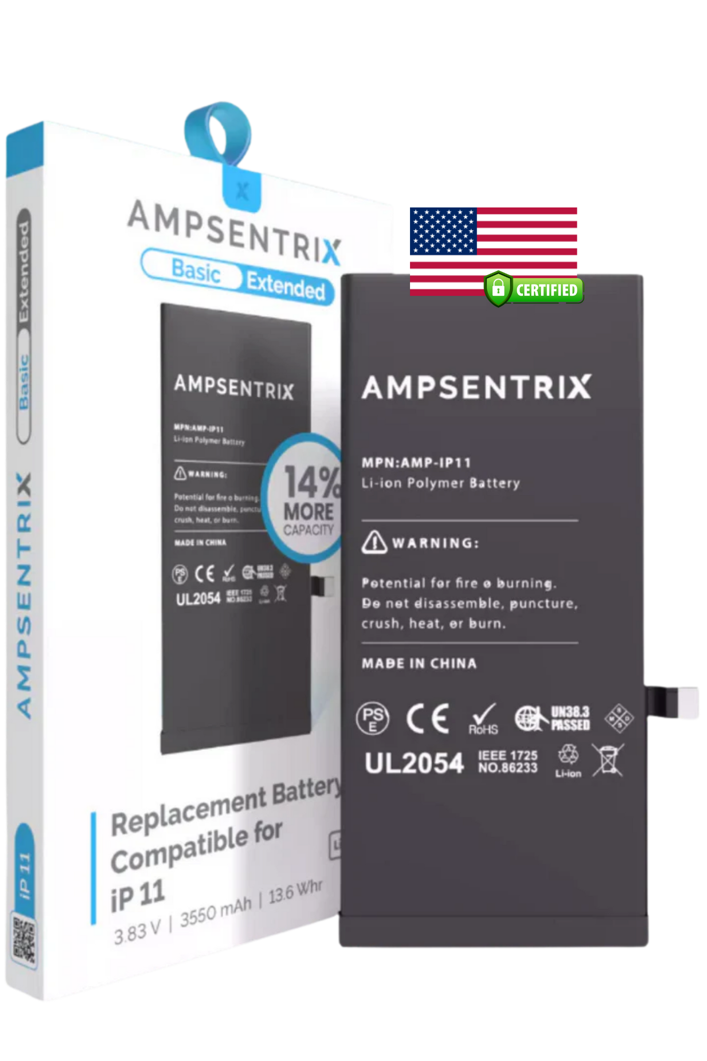 Batería Ampsentrix Extended para iPhone 11