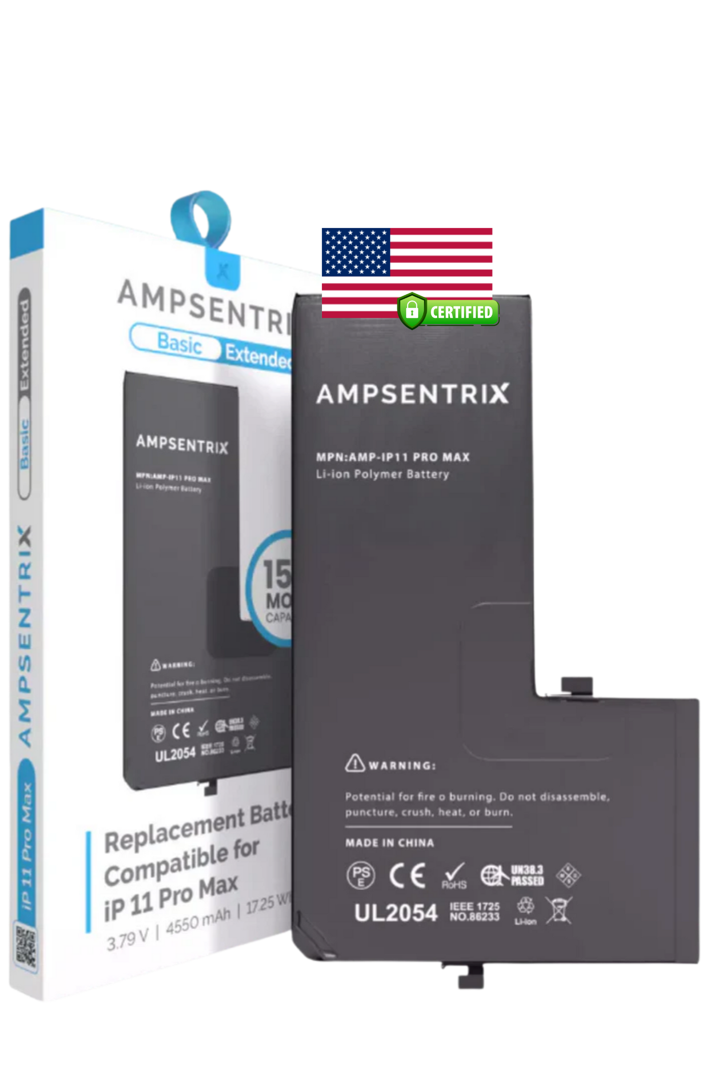 Batería Ampsentrix Extended para iPhone 11 Pro Max