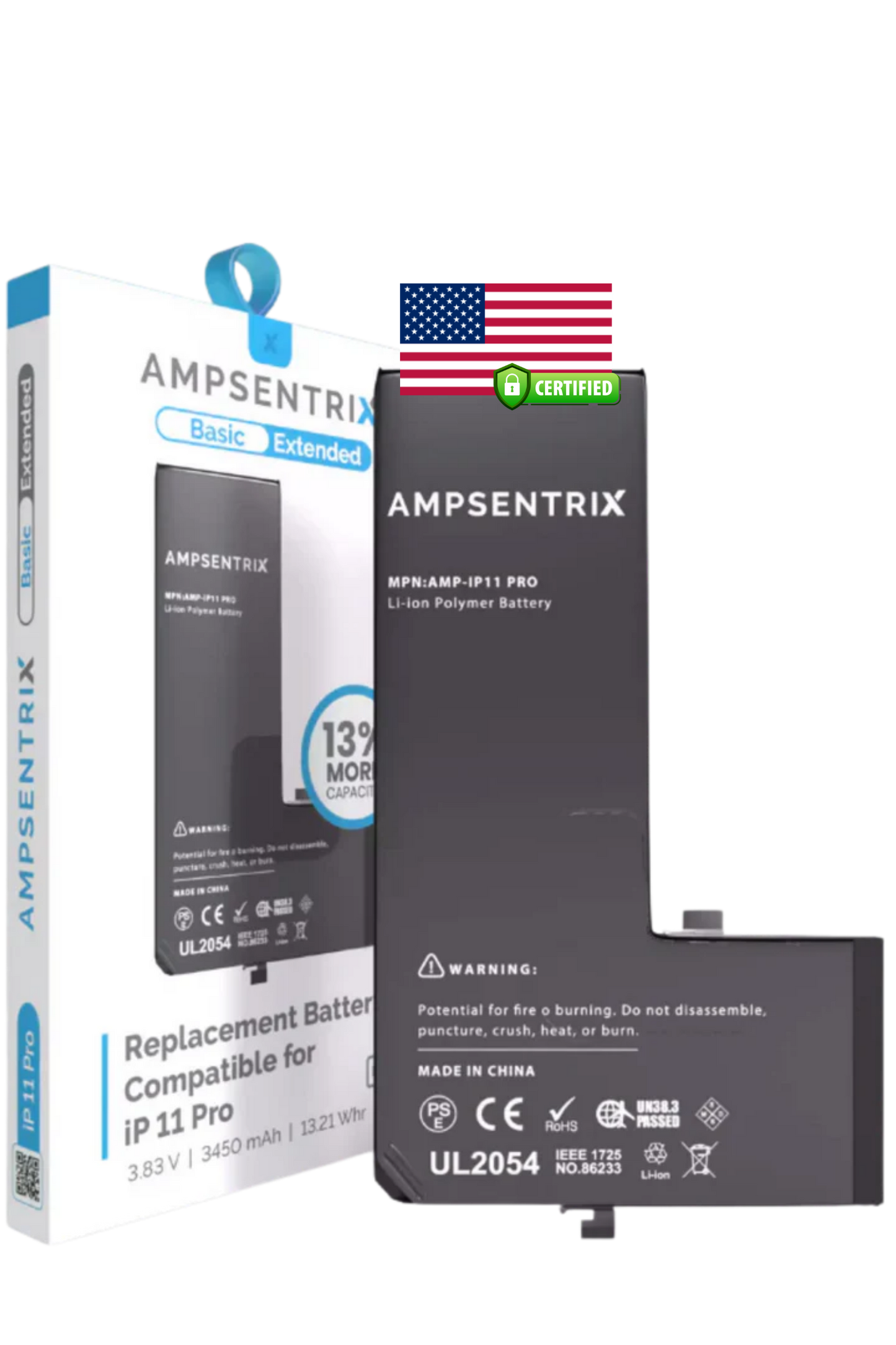 Batería Ampsentrix Extended para iPhone 11 Pro