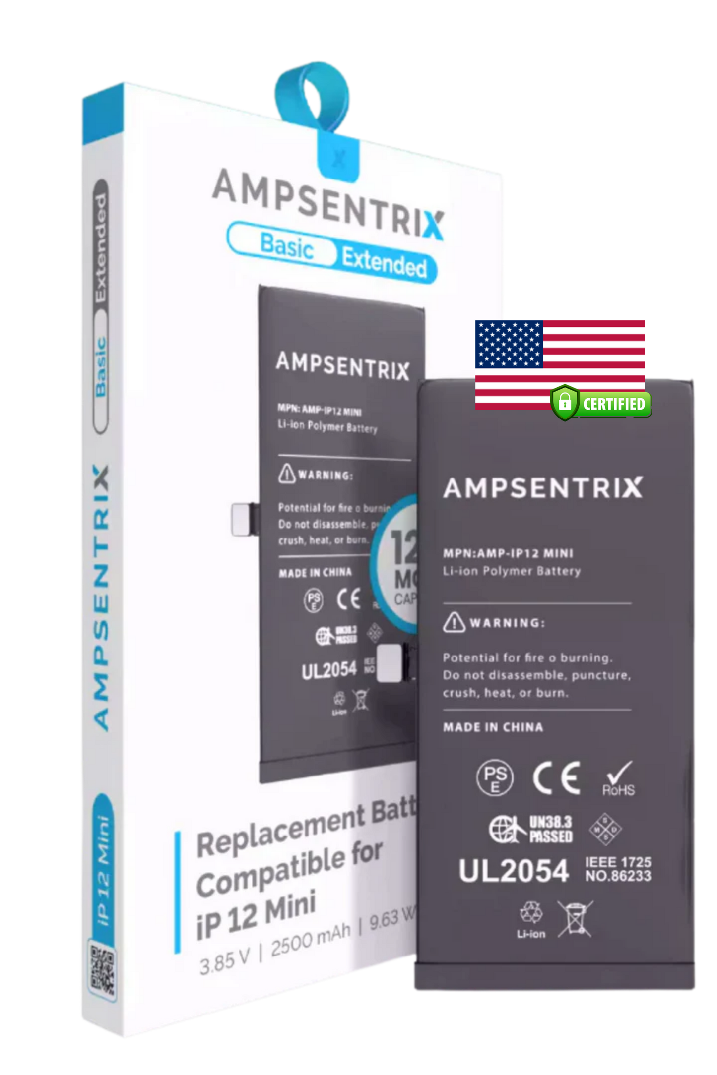 Batería Ampsentrix Extended para iPhone 12 mini