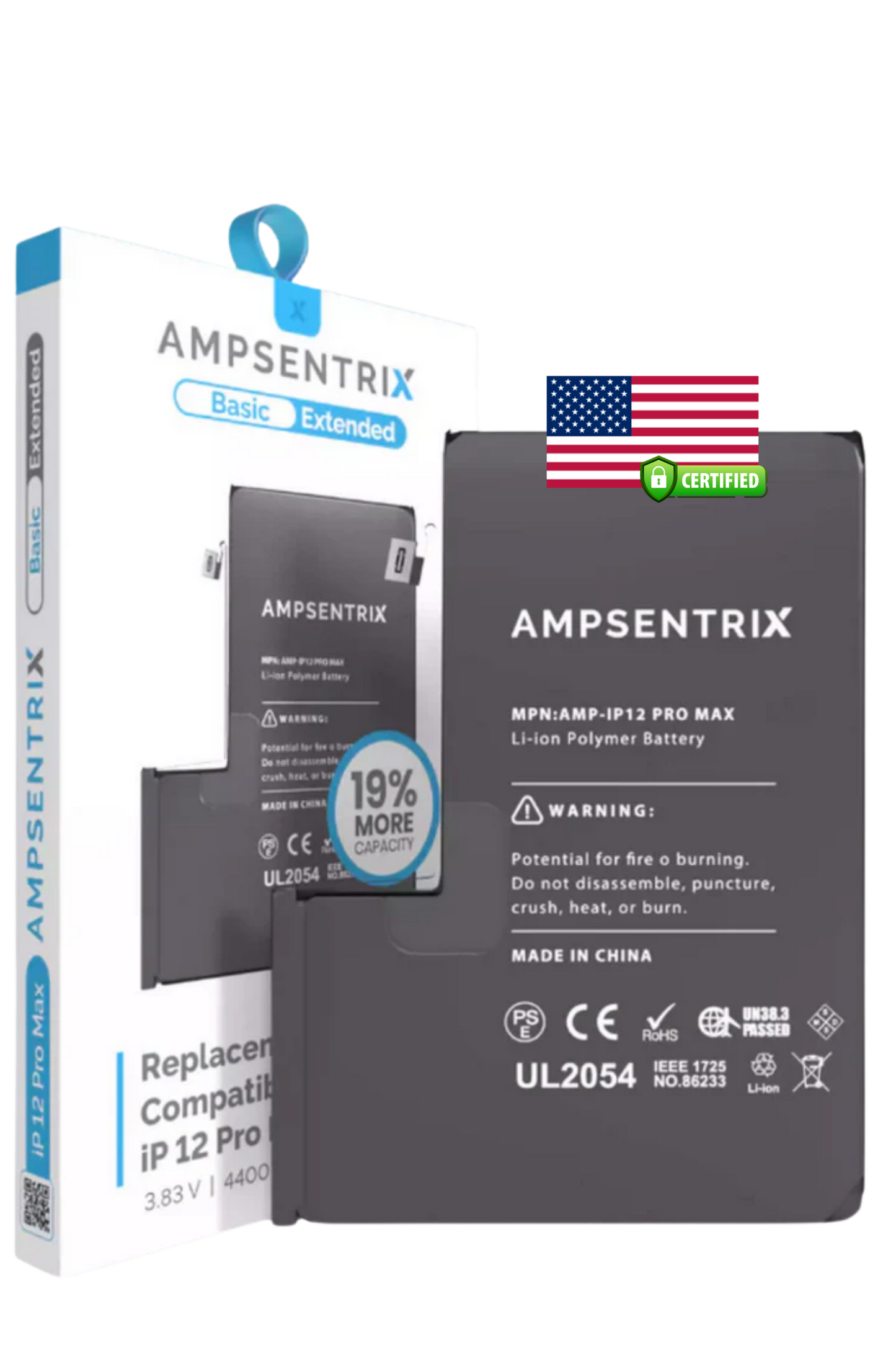 Batería Ampsentrix Extended para iPhone 12 Pro Max
