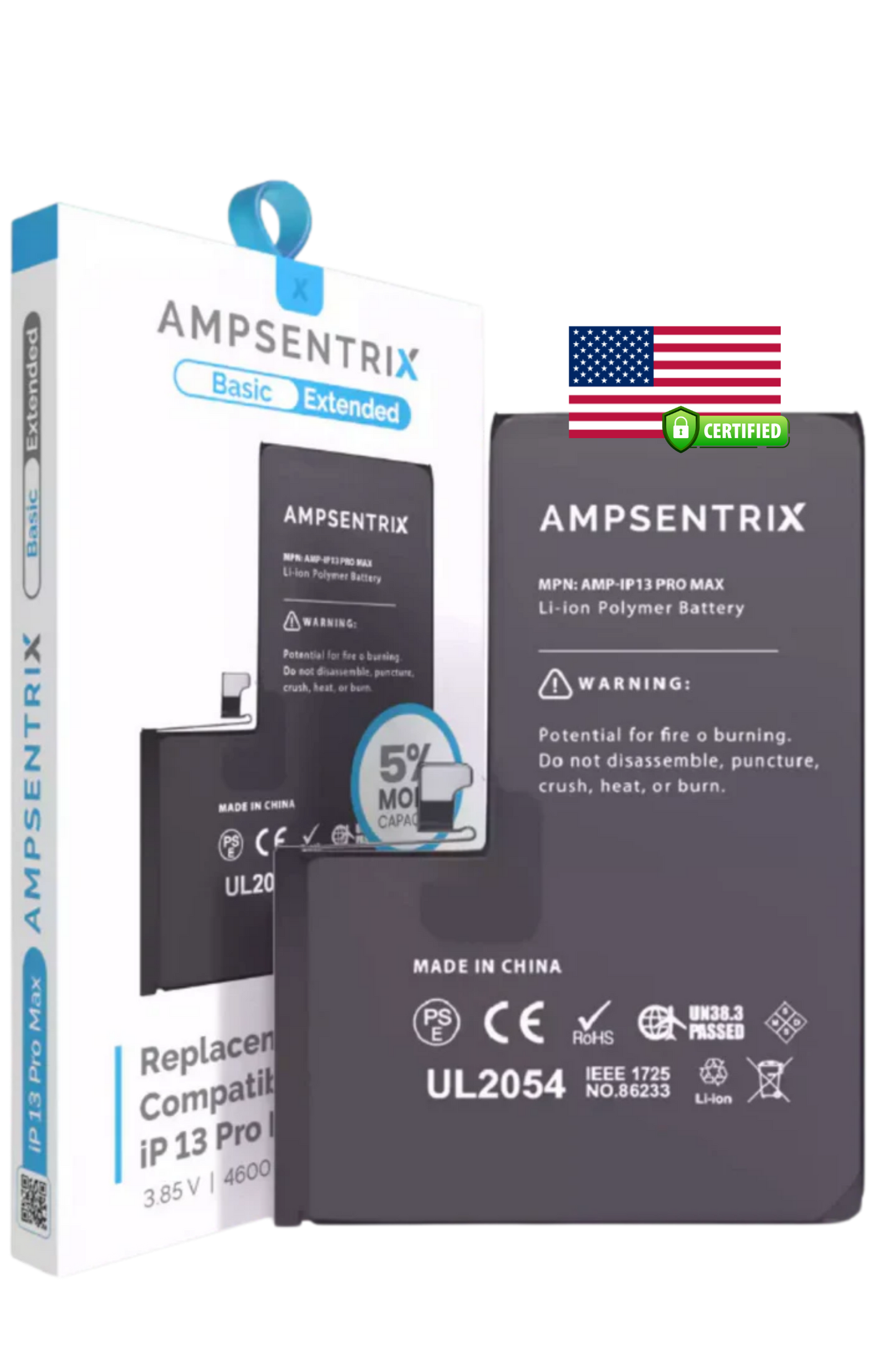 Batería Ampsentrix Extended para iPhone 13 Pro Max