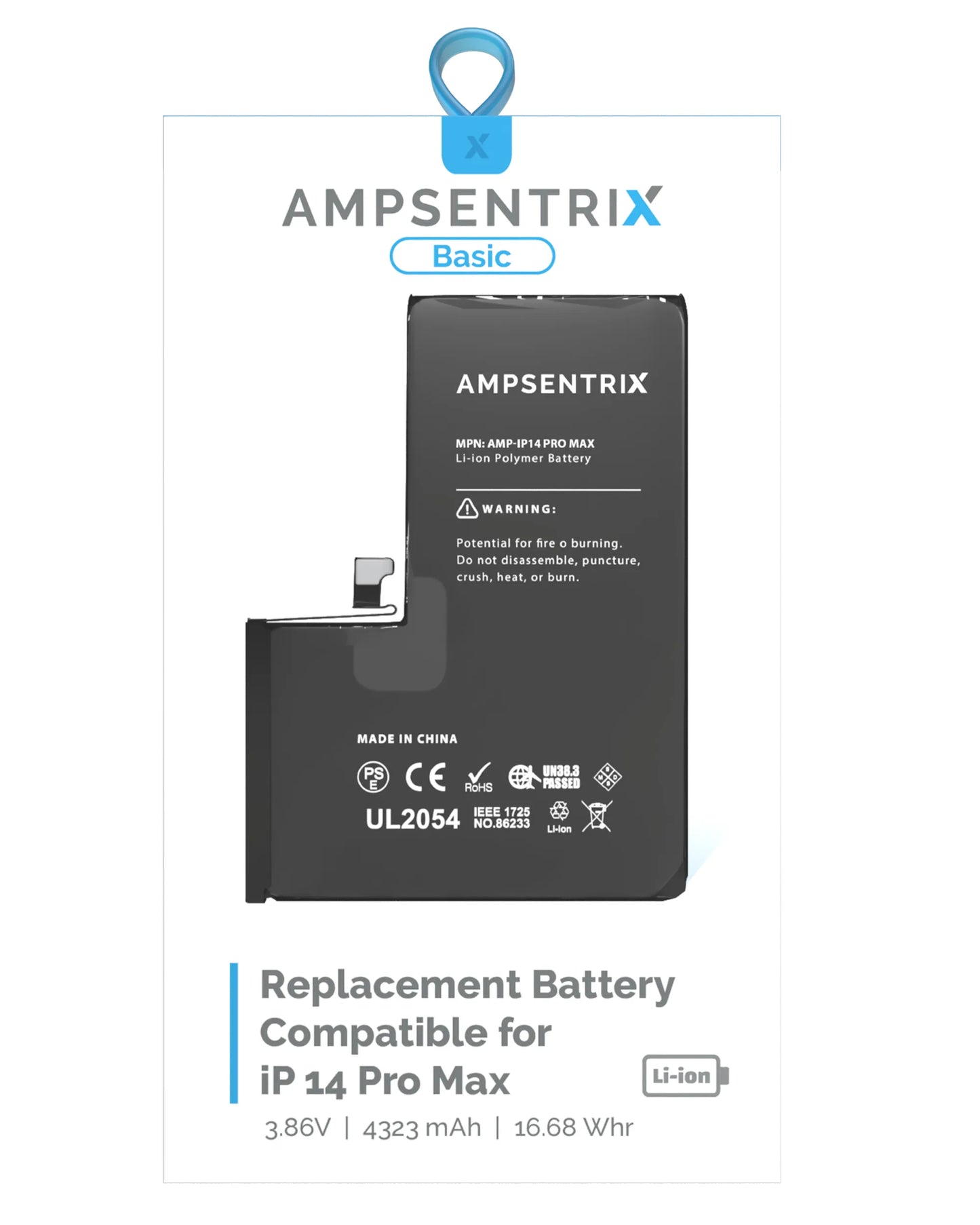 Batería Ampsentrix Basic para iPhone 14 Pro Max
