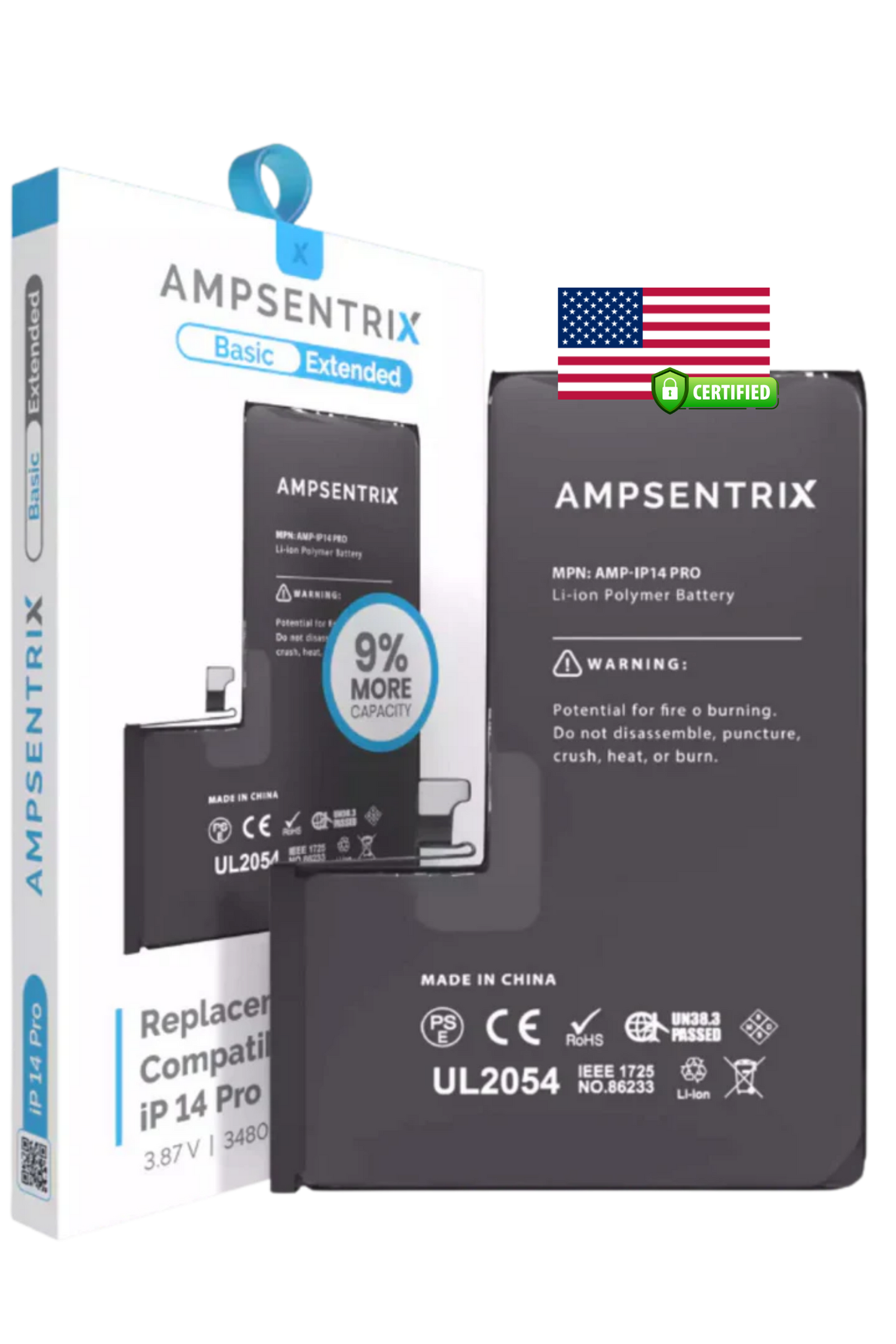 Batería Ampsentrix Extended para iPhone 14 Pro