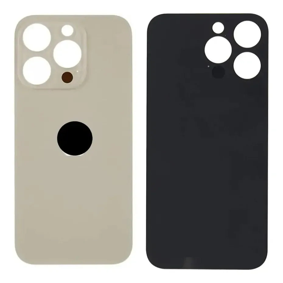 Tapa Trasera de Cristal Aro Grande para iPhone 14 Pro Max Oro