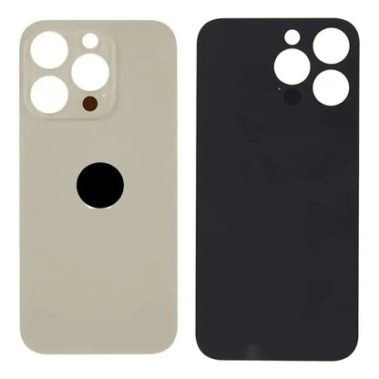 Tapa Trasera de Cristal Aro Grande para iPhone 14 Pro Max Oro