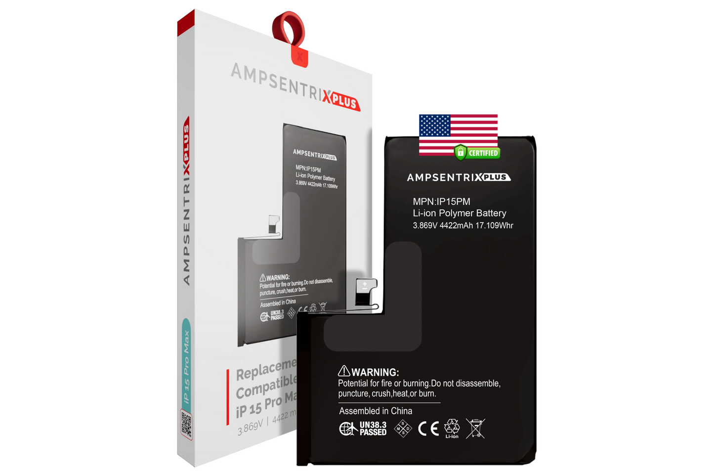 Batería Ampsentrix Plus para iPhone 15 Pro Max