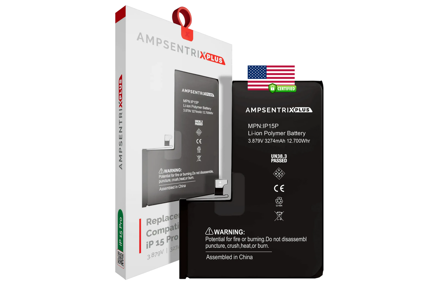 Batería Ampsentrix Plus para iPhone 15 Pro