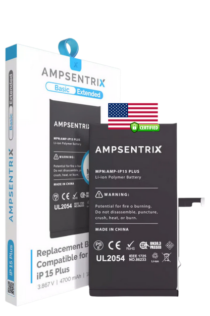 Batería Ampsentrix Extended para iPhone 15 Plus