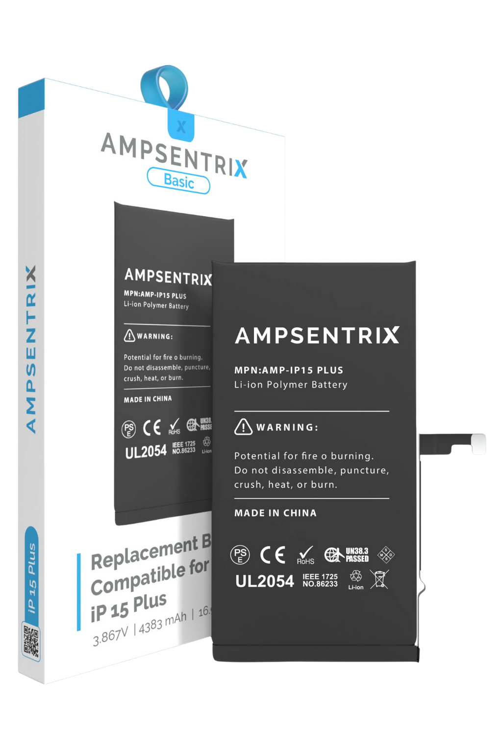 Batería Ampsentrix Basic para iPhone 15 Plus