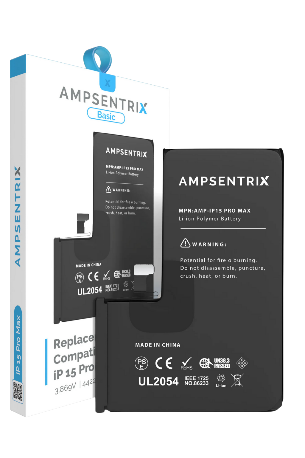 Batería Ampsentrix Basic para iPhone 15 Pro Max