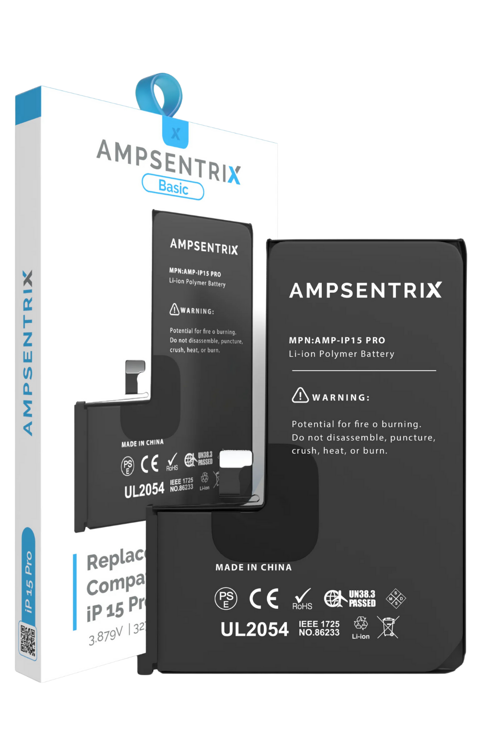 Batería Ampsentrix Basic para iPhone 15 Pro