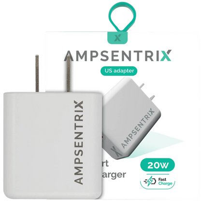 Cargador AmpSentrix 20W Doble Puerto USB-C + USB-A — Carga Rápida