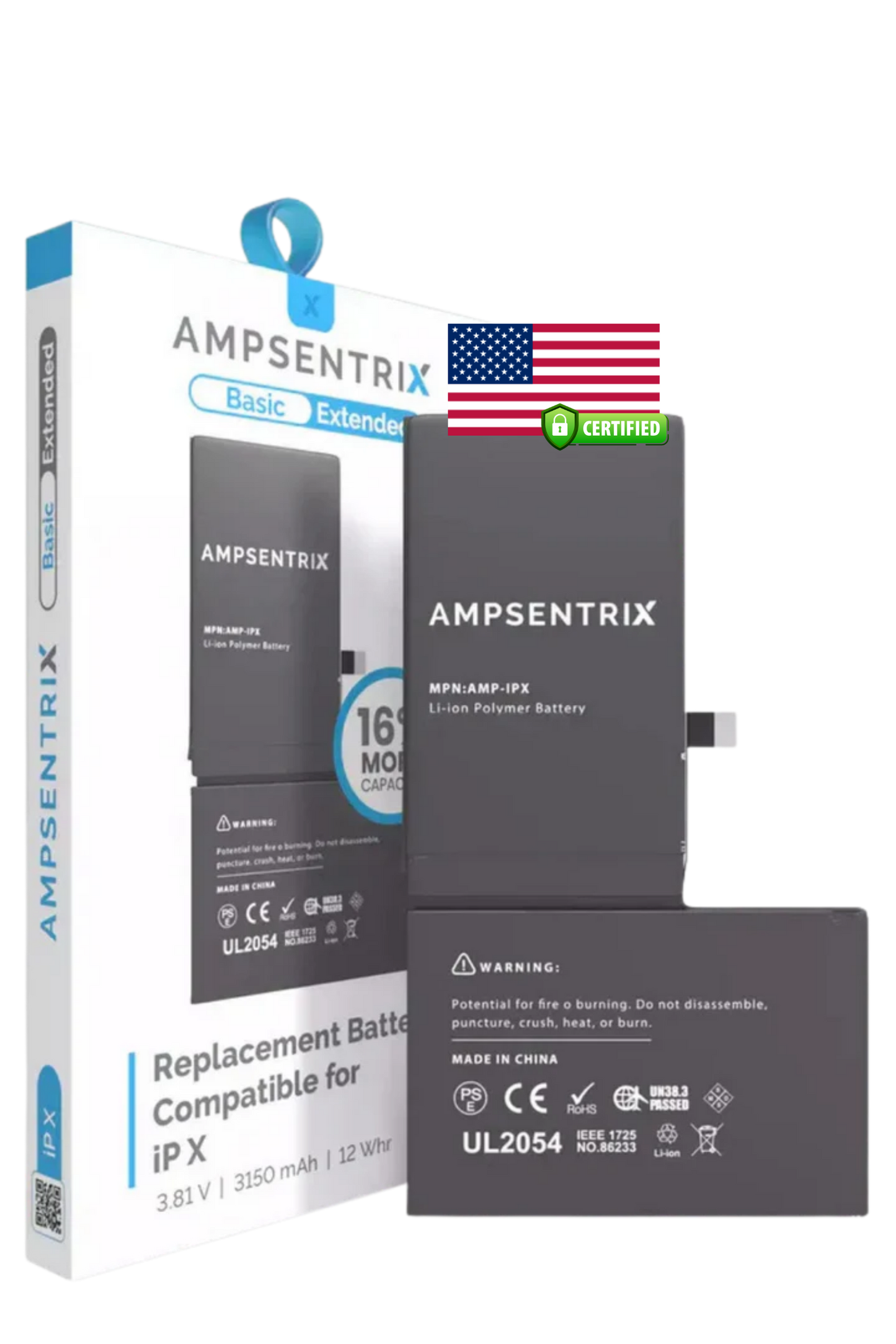 Batería Ampsentrix Extended para iPhone X
