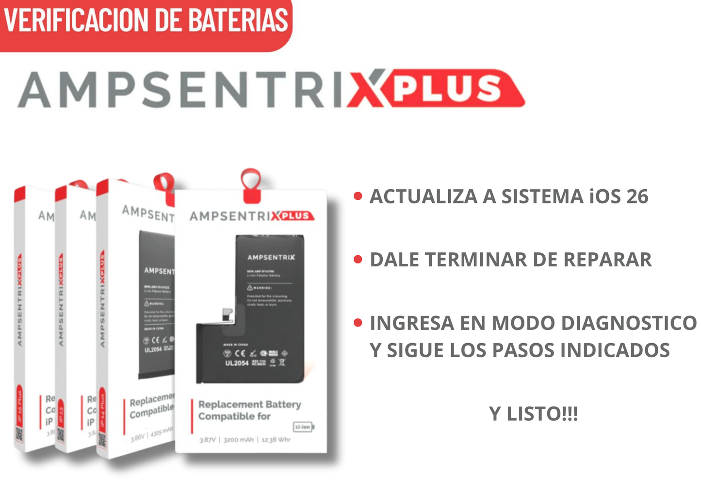 Batería Ampsentrix Plus Extended para iPhone 12