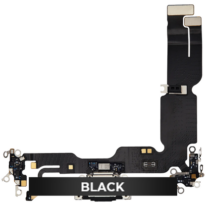 Flex de Puerto de Carga para iPhone 15 Plus — OEM Original (Negro)