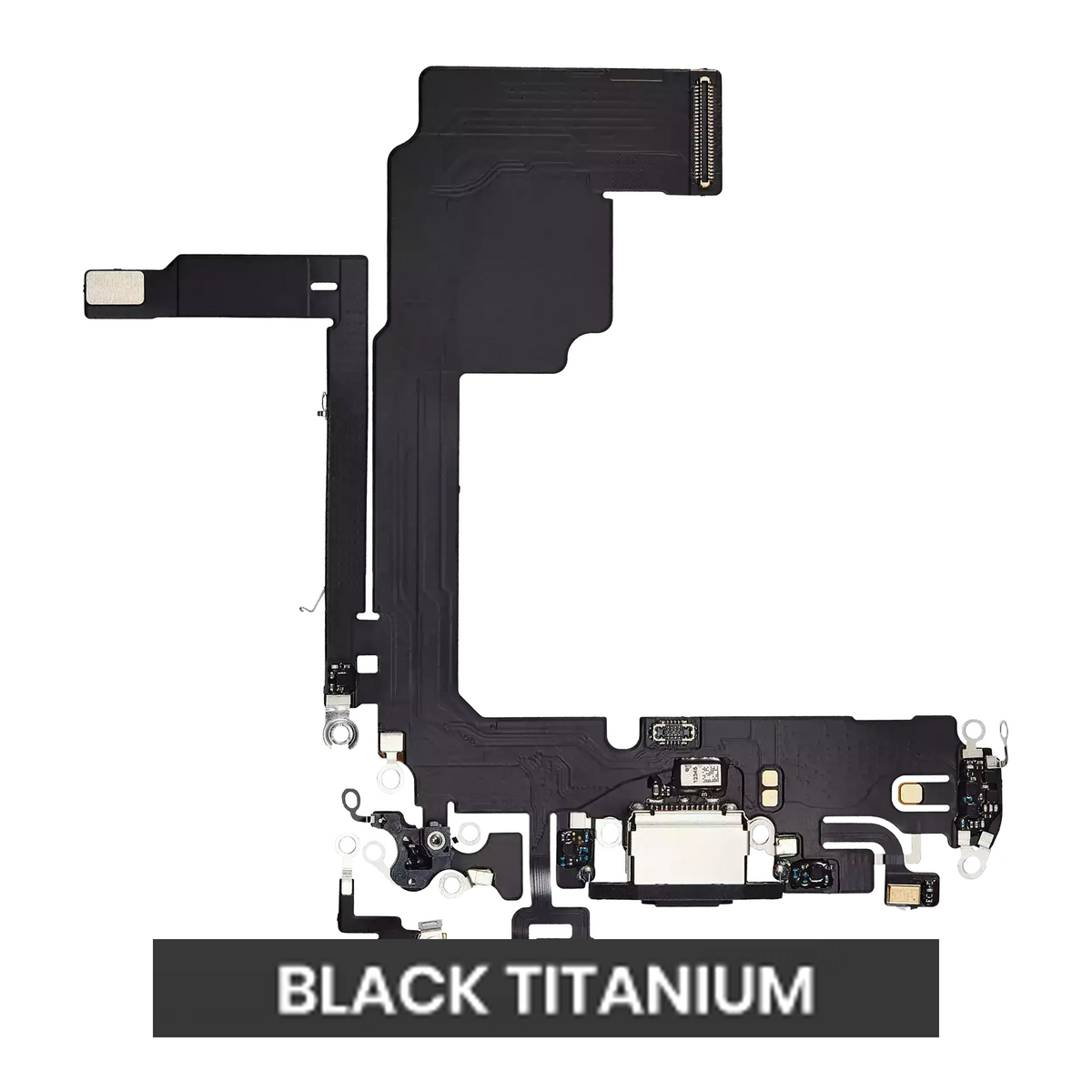 Flex de Puerto de Carga para iPhone 15 Pro — Plus (Titanio Negro)