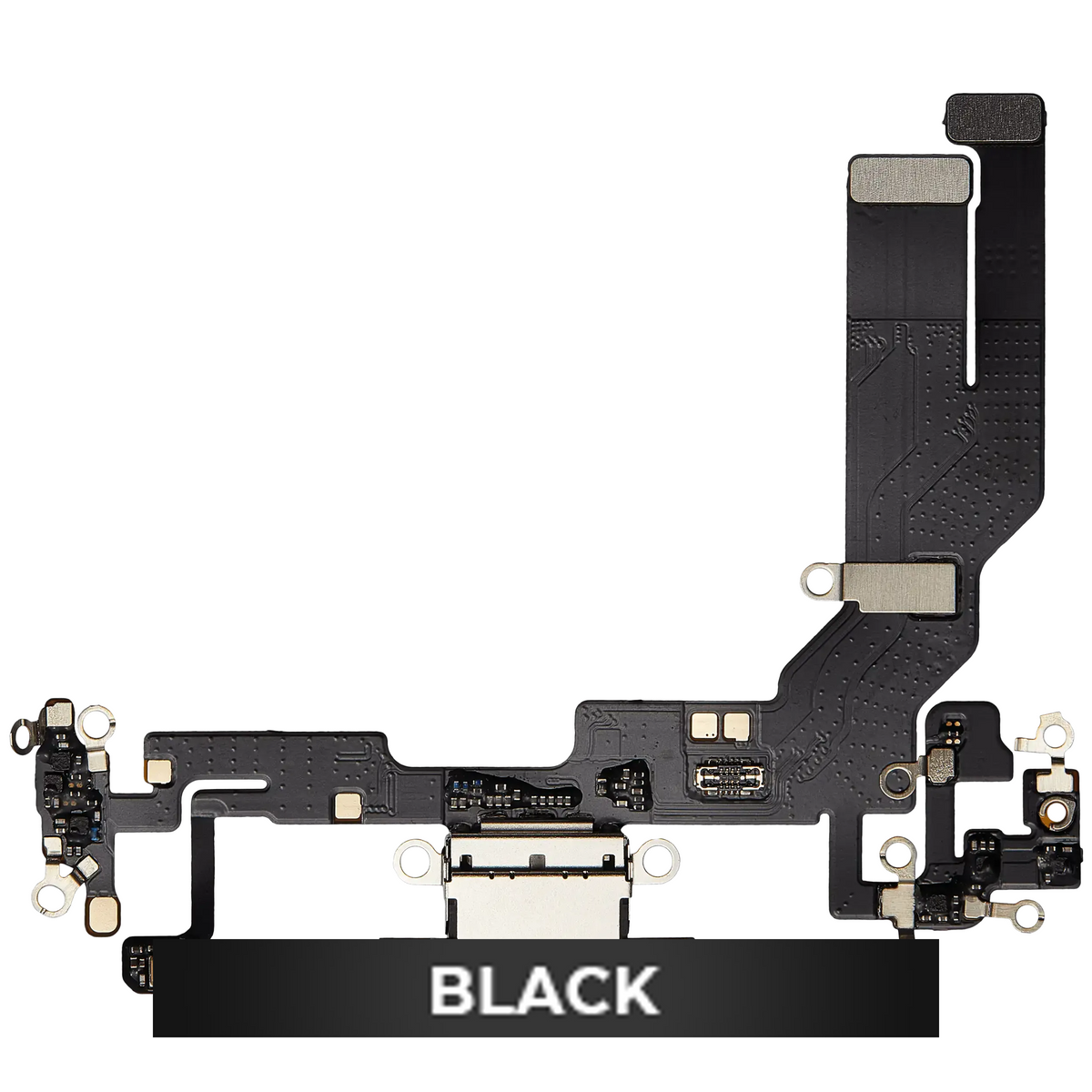 Flex de Puerto de Carga para iPhone 16e / 17e — Plus (Negro)