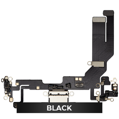 Flex de Puerto de Carga para iPhone 16e / 17e — Plus (Negro)
