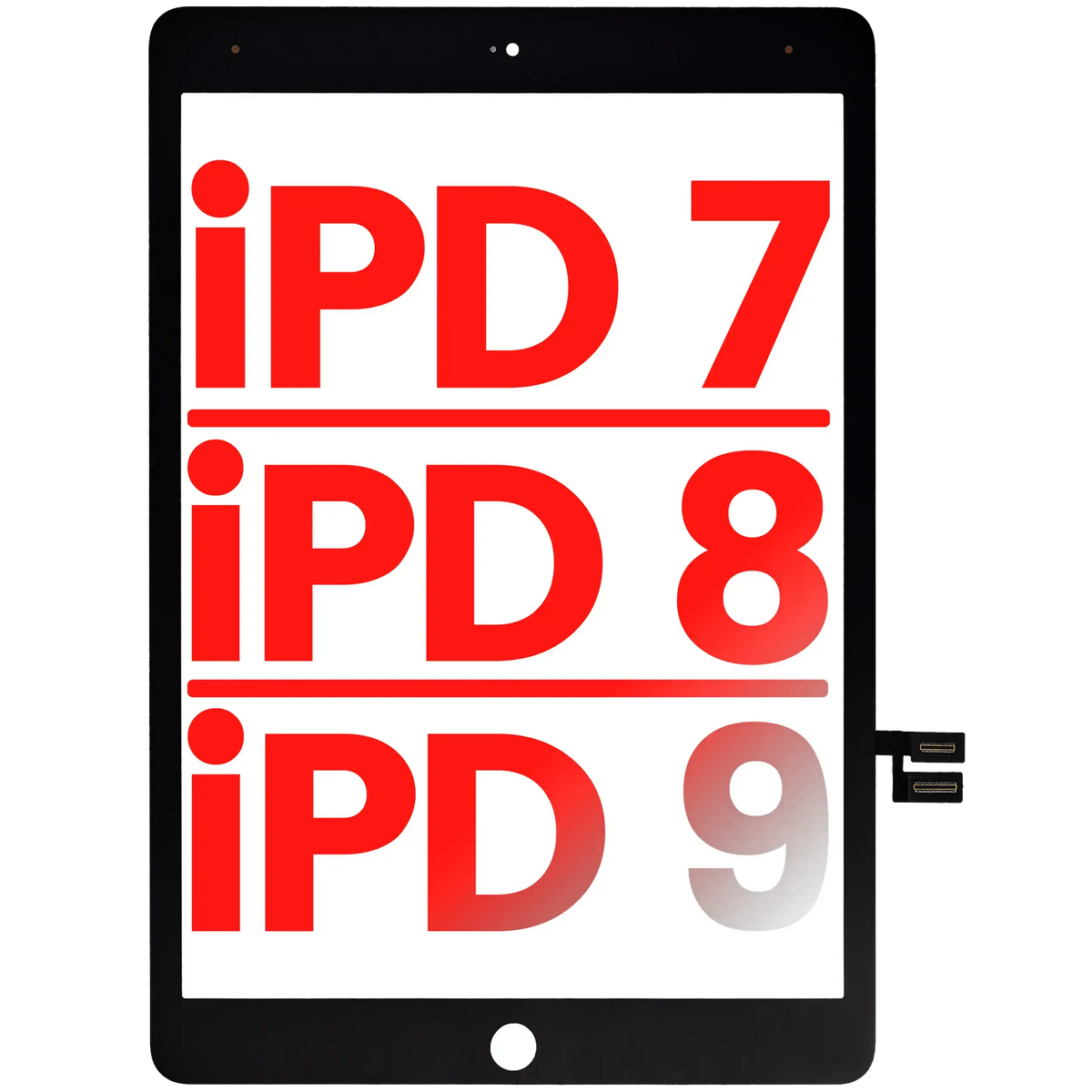 Táctil (Digitalizador) para iPad 7 / 8 / 9 (2019-2021) — Negro