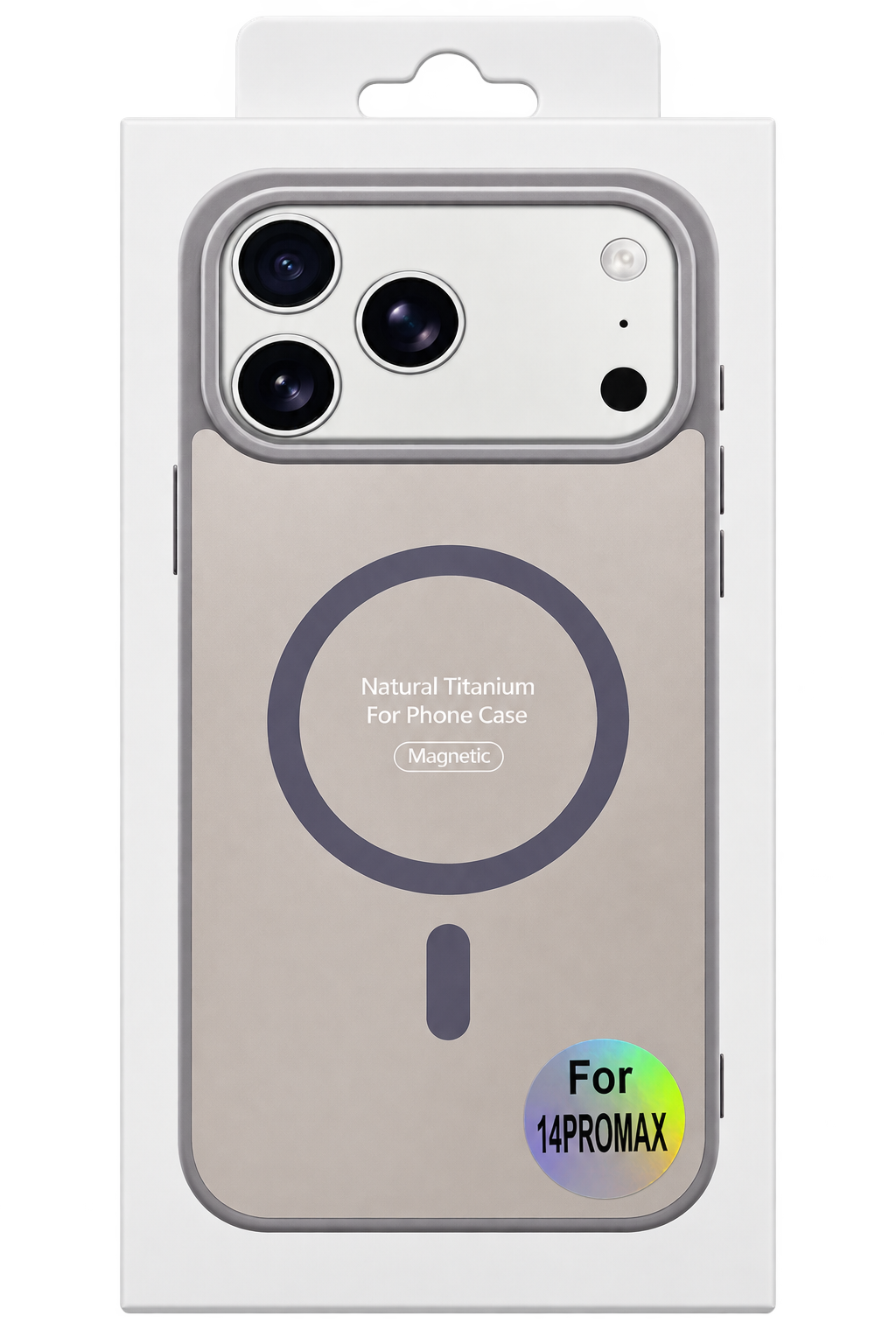 Funda MagSafe Titanio Natural para iPhone 14 Pro Max — Ampsentrix