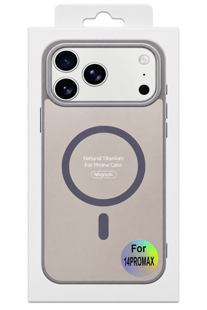 Funda MagSafe Titanio Natural para iPhone 14 Pro Max — Ampsentrix