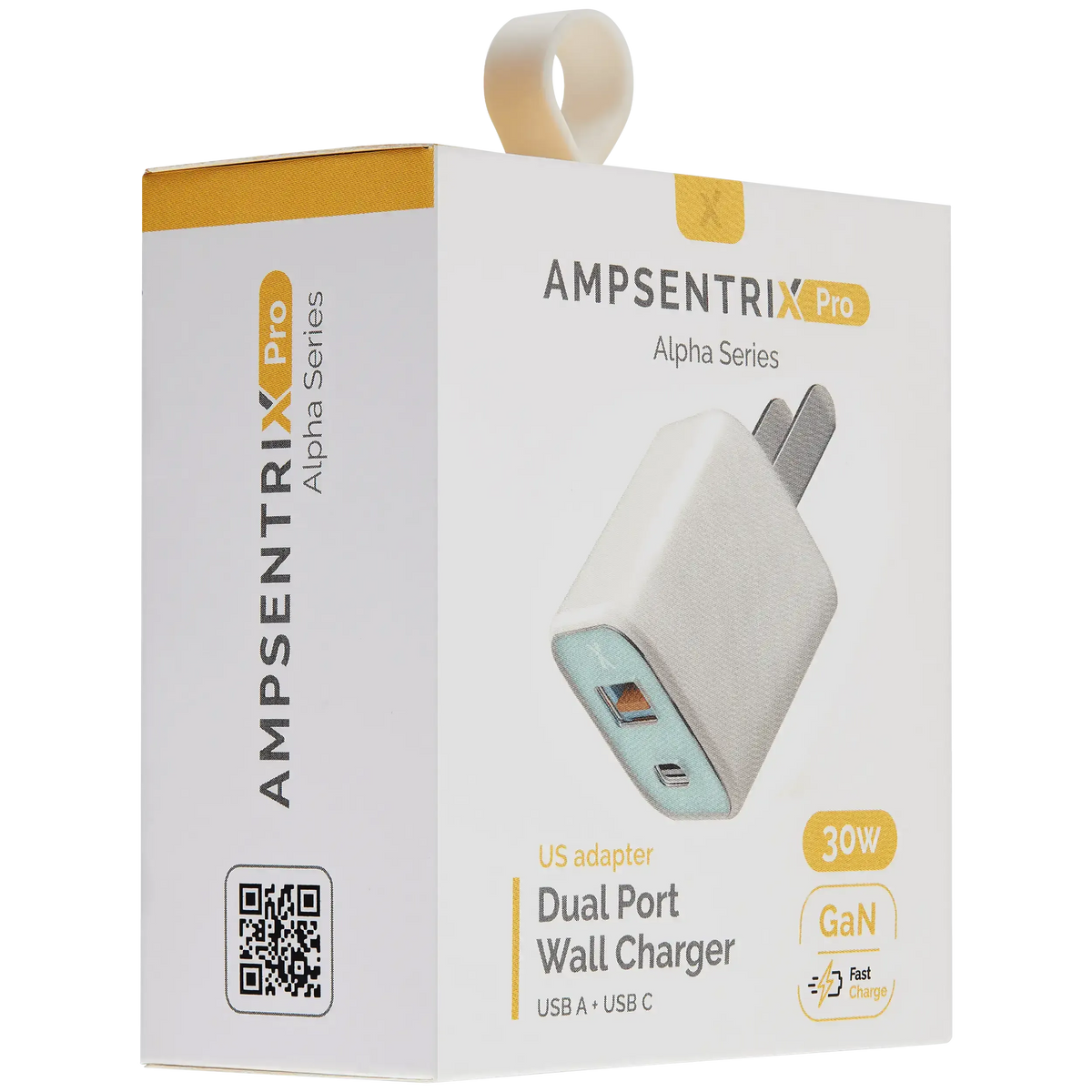 Cargador AmpSentrix Pro 30W GaN 2-en-1 USB-C + USB-A (Teal) — Carga Rápida