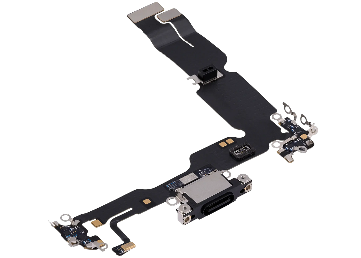 Flex de Puerto de Carga para iPhone 15 Plus — OEM Original (Negro)
