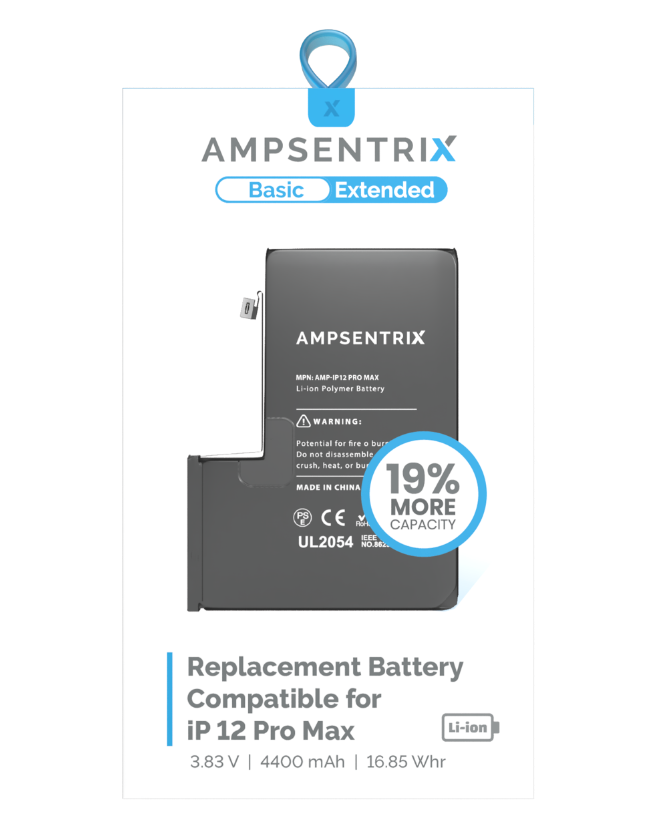Batería Ampsentrix Extended para iPhone 12 Pro Max