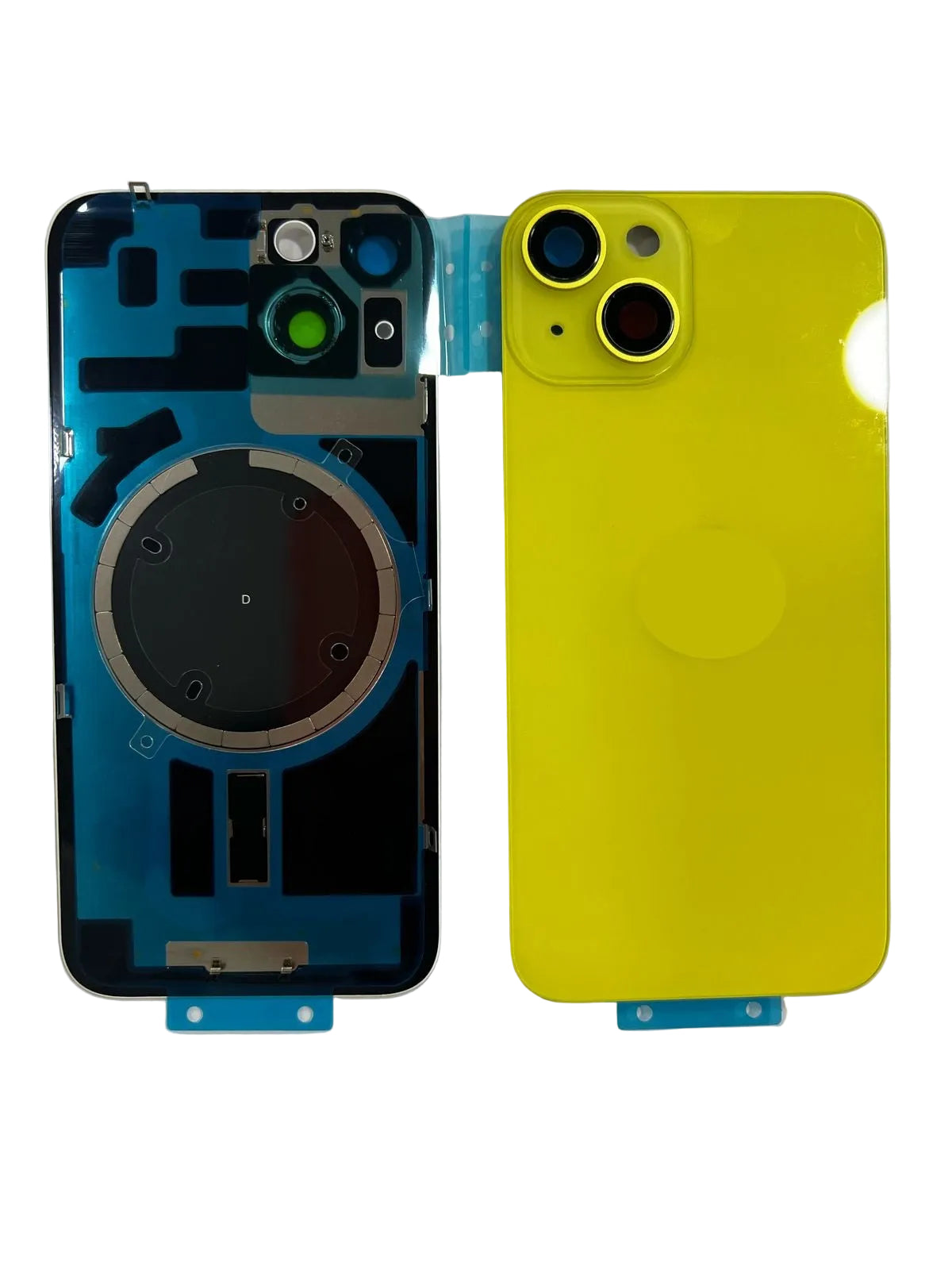 Tapa Trasera Con Lentes E Imanes Iphone 14 Amarillo