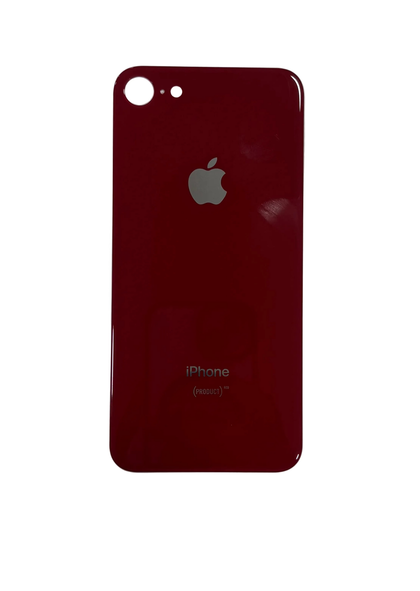 Tapa Trasera de Cristal Aro Grande para iPhone 8 Rojo
