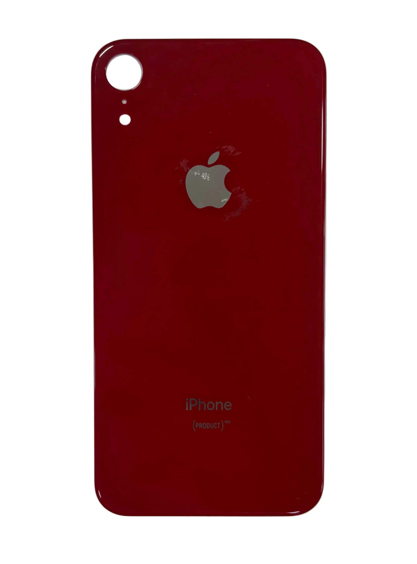 Tapa Trasera de Cristal Aro Grande para iPhone XR Rojo