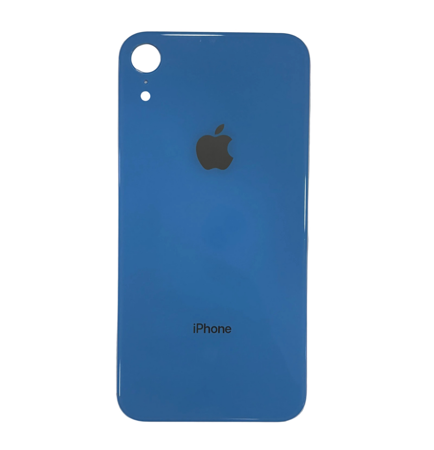 Tapa Trasera de Cristal Aro Grande para iPhone XR Azul