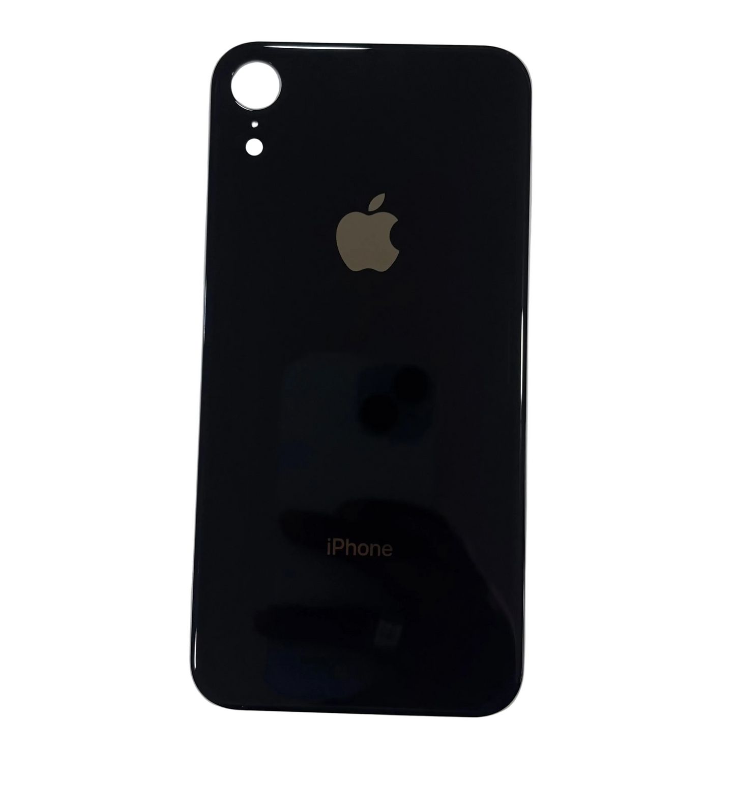 Tapa Trasera de Cristal Aro Grande para iPhone XR Negro