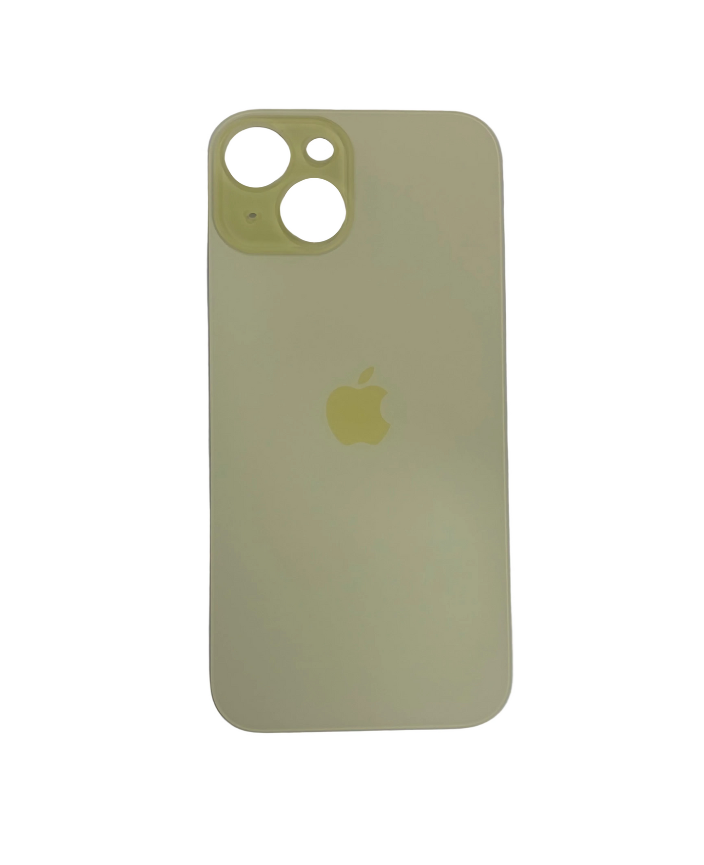 Tapa Trasera de Cristal Aro Grande para iPhone 15 Amarillo
