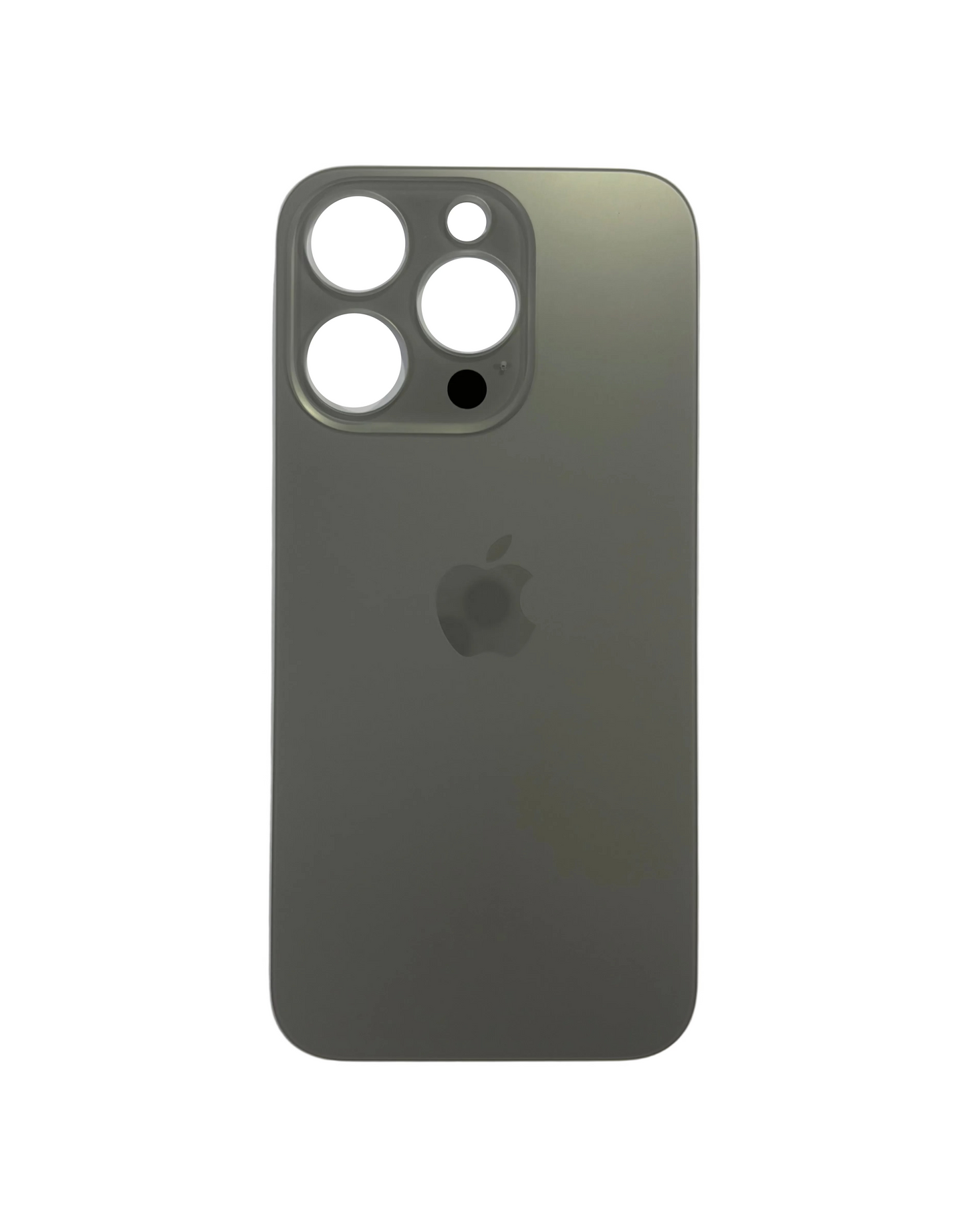 Tapa Trasera de Cristal Aro Grande para iPhone 15 Pro Plata