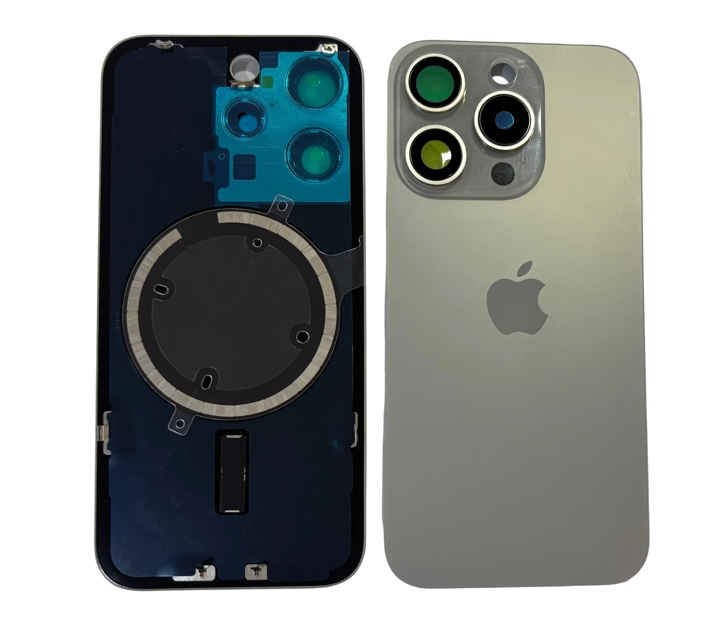 Tapa Trasera Con Lentes E Imanes Iphone 15 Pro Gris