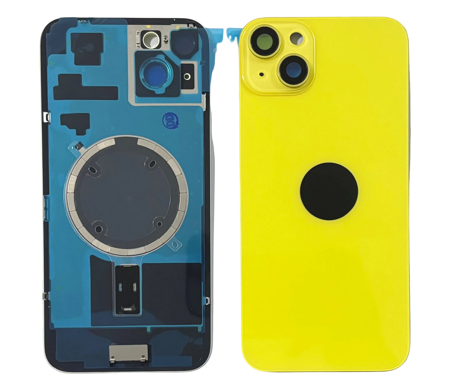 Tapa Trasera Con Lentes E Imanes Iphone 15 Plus Amarillo