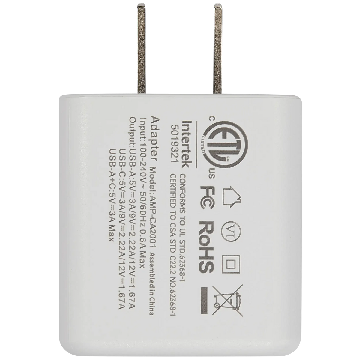 Cargador AmpSentrix 20W Doble Puerto USB-C + USB-A — Carga Rápida