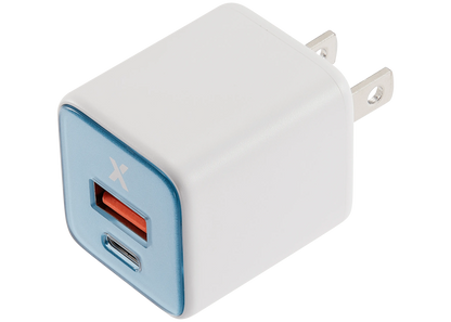 Cargador AmpSentrix Pro 30W GaN 2-en-1 USB-C + USB-A (Teal) — Carga Rápida