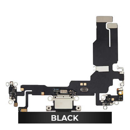 Flex de Puerto de Carga para iPhone 15 — Plus (Negro)
