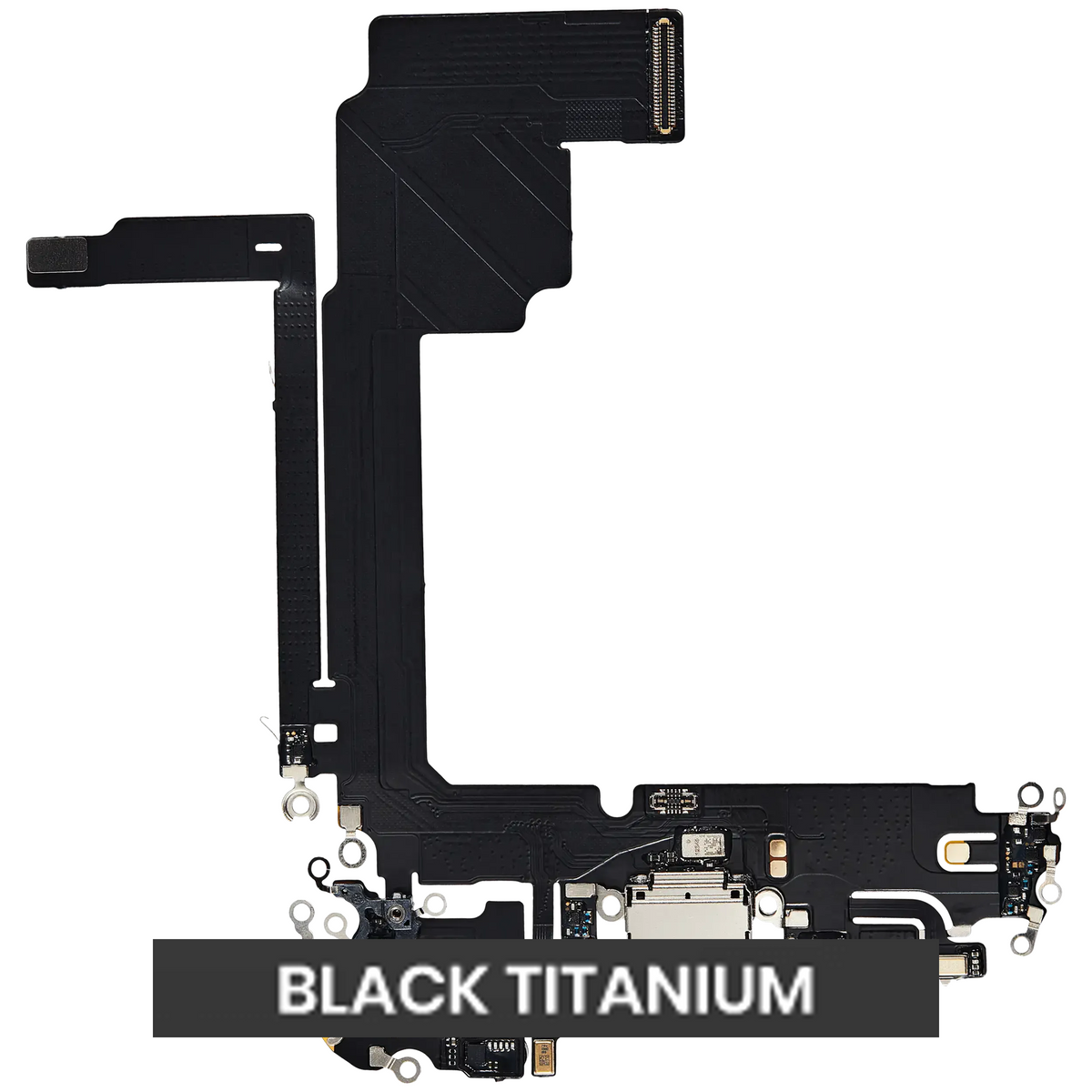 Flex de Puerto de Carga para iPhone 15 Pro Max — Plus (Titanio Negro)