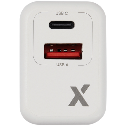 Cargador AmpSentrix 20W Doble Puerto USB-C + USB-A — Carga Rápida