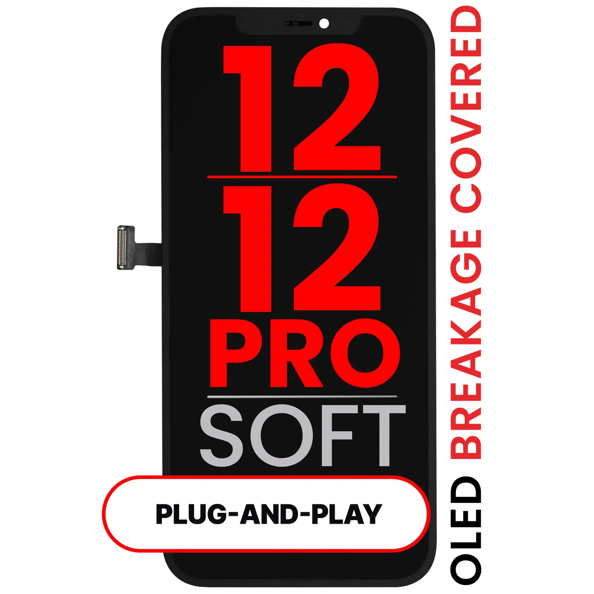 OLED Assembly For iPhone 12 / 12 Pro (Aftermarket Pro: XO7 3.0 Soft)