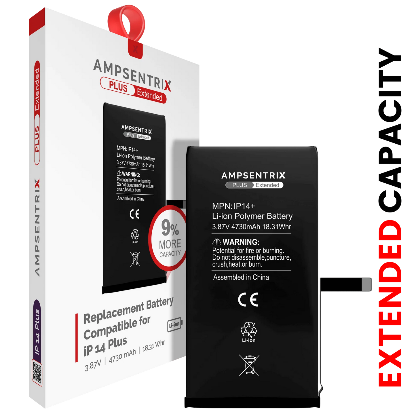 Batería Ampsentrix Plus Extended para iPhone 14 Plus