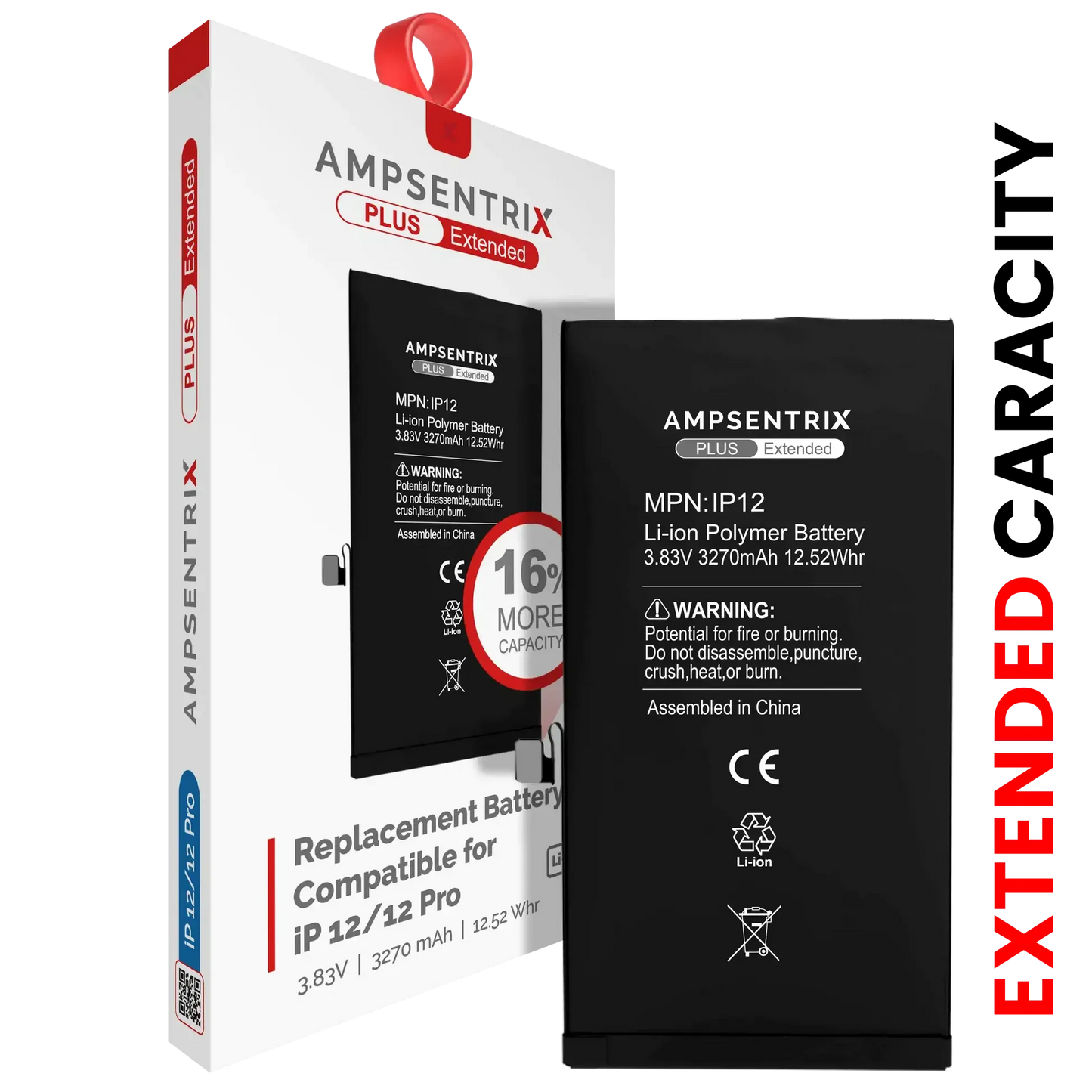 Batería Ampsentrix Plus Extended para iPhone 12