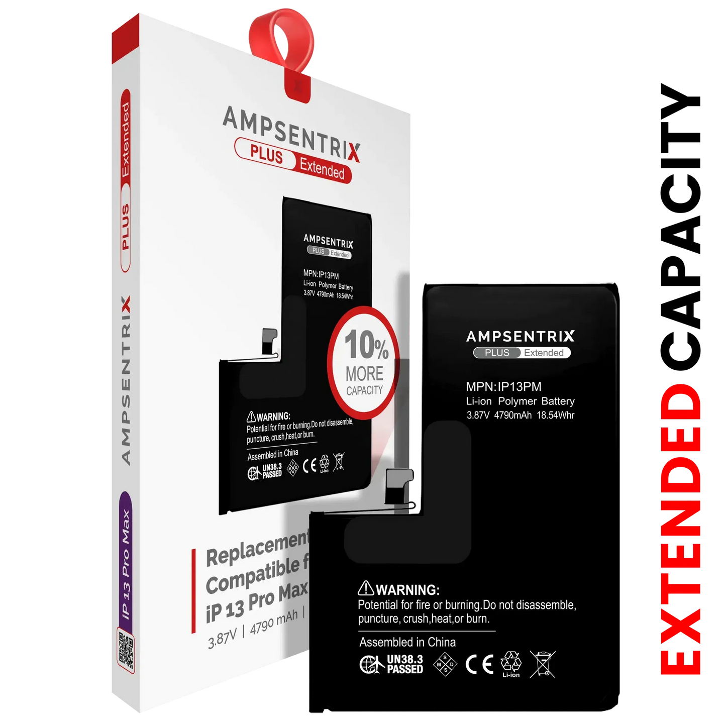 Batería Ampsentrix Plus Extended para iPhone 13 Pro Max