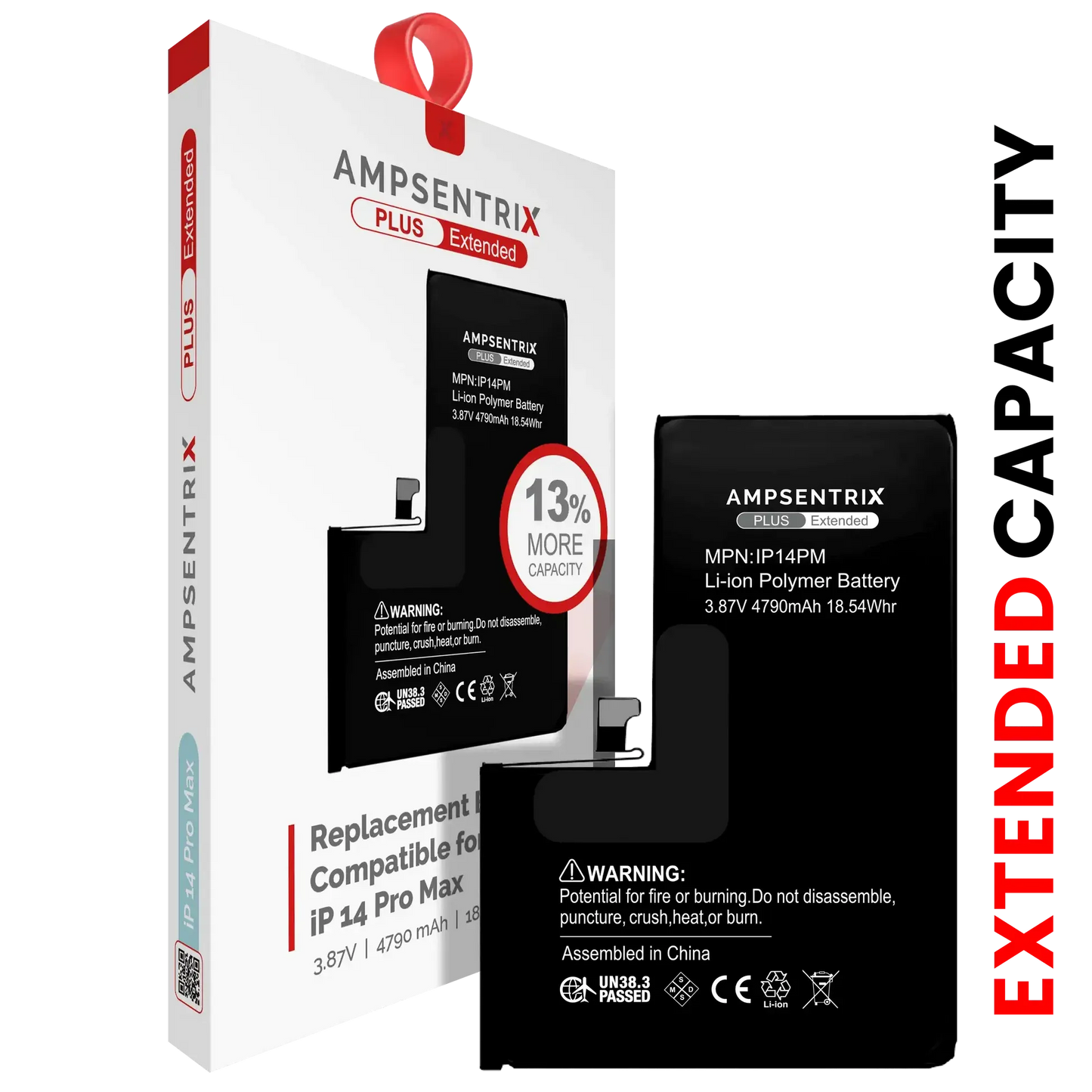 Batería Ampsentrix Plus Extended para iPhone 14 Pro Max