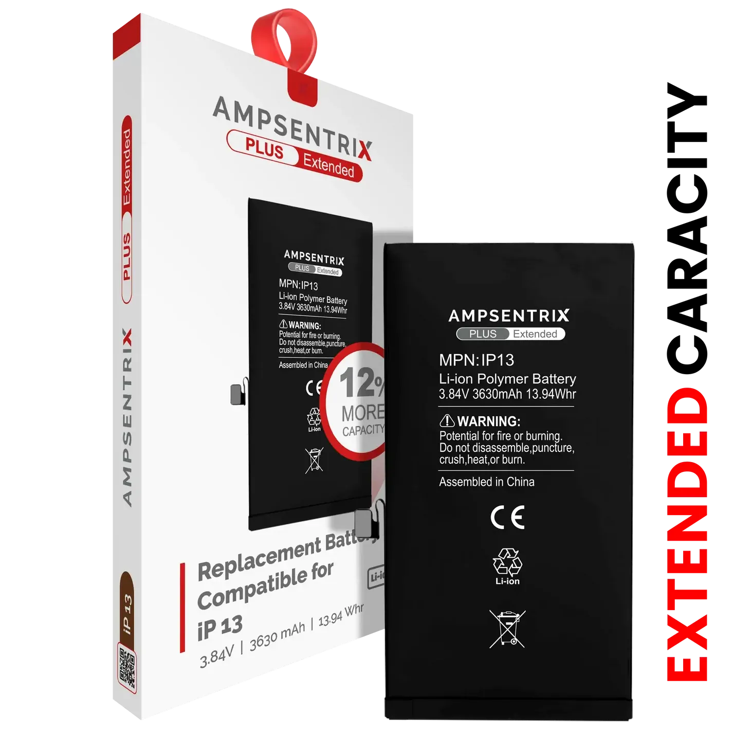Batería Ampsentrix Plus Extended para iPhone 13