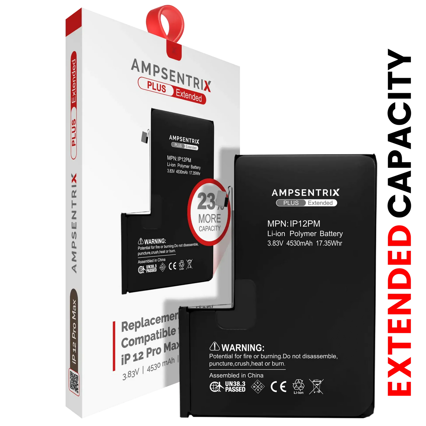 Batería Ampsentrix Plus Extended para iPhone 12 Pro Max